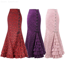 Load image into Gallery viewer, Long Skirts Women Punk Fish Tail Skirt Vintage Gothic New High Waisted Temperament Goth Skirt Festival Party Wear Woman Clothes
