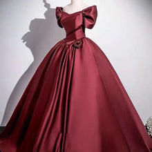 Load image into Gallery viewer, Wine Red Elegant Evening Dress  2026 New Toast Dress for Bride's Wedding High-end One Shoulder Performance Chorus Dress
