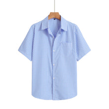 Load image into Gallery viewer, Blue Plaid Casual Summer Shirt

