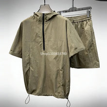 Load image into Gallery viewer, Men's Two-piece Sportswear Short Sleeved T-shirt and Pants Set Running and Fitness Sportswear Male Summer Men Tracksuit Oversize
