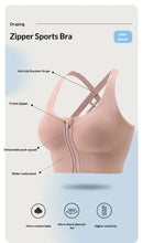 Load image into Gallery viewer, High-strength Shockproof Front-zip High Elasticity Anti-sagging Plus-size 100% Nylon High Support Seamless Sports Bra Beautiful
