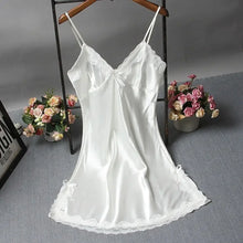 Load image into Gallery viewer, Silk Lace Camisole Nightgown Women

