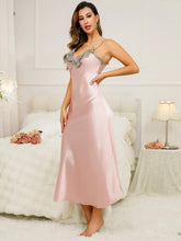 Load image into Gallery viewer, Women's Summer Dresses V Neck With Lace Trim Long Breathable Elegant Dress Women's Clothing For Home And Parties
