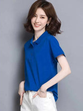 Load image into Gallery viewer, Minimal Button Polo Tee Women
