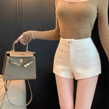 Load image into Gallery viewer, High Waist A Line Wool Shorts
