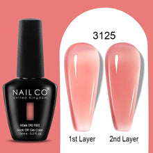 Load image into Gallery viewer, NAILCO 15ml Colorful Jelly Gel Nail Polish Gorgeous Color HEMA TPO FREE Soak Off UV LED Semi Permanent Long Wear Gel Varnish
