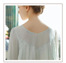Load image into Gallery viewer, Romantic Lace Nightdress Women French Style Fairy Sleep Lace Dress Elegant Long Sleeve Cotton Nightgown Victorian Loungewear
