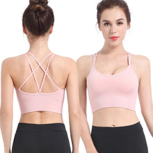 Load image into Gallery viewer, 1Pcs Women Sports Bras Seamless Criss Cross Back Sexy Padded Fitness Yoga Vest Gym Running Crop Top Breathable Beauty Bras
