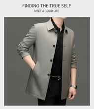 Load image into Gallery viewer, Solid Lapel Business Trench Coat

