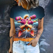 Load image into Gallery viewer, Playful Oversized Cartoon Casual Tee
