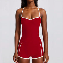 Load image into Gallery viewer, SVEIC Gym Sets Woman 2 Piece Sports Tops Contrasting Color Fitness Vest High Waist Shorts Butt Lift Running Workout Yoga Clothes
