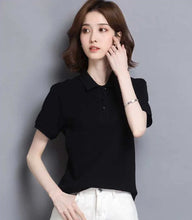 Load image into Gallery viewer, Minimal Button Polo Tee Women
