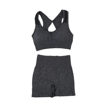 Load image into Gallery viewer, 2Pcs Women Yoga Outfit Set Sports Fitness Vest Running Workout Shorts Suit Gym Training Active Wear Handmade Accessory
