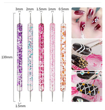 Load image into Gallery viewer, Nail Art Brushes Nail Art Tool Set Nail Dotting Tools Nail Dust Brush Striping Long Lines Nail Drawing Pen Nail Design
