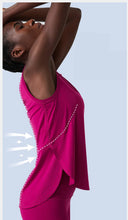 Load image into Gallery viewer, Yoga Sport Top Women Gym T Shirt Workout Clothing Wear Loose Cover Hip Shirt Quick Dry Vest Cropped Blouse Cool Tank Tops
