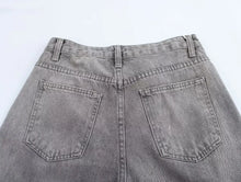 Load image into Gallery viewer, Slanted Placket Retro Wide Jeans
