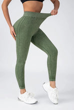 Load image into Gallery viewer, Women Striped Leggings V Back Fashion Gym Outdoor Fitness Athletic Workout Elastic Leggins Yoga Pants Sports Training Tights
