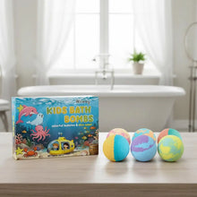 Load image into Gallery viewer, Kids Colorful Bath Bombs, Bath Color Fizzy Spa Balls Gift Set for Kids Bathtub Fun Relaxing Holiday Gift Toys for Kids Toddlers
