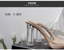 Load image into Gallery viewer, Women's High Heels, 2024 Summer New Waterproof Table with A Line Not Tired Feet Thick Crystal Slippers, Women's Shoes
