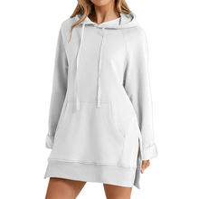 Load image into Gallery viewer, Hooded Slit Hem Hoodie Dress
