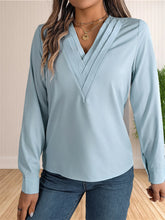 Load image into Gallery viewer, Elegant Layered V-Neck Office Blouse
