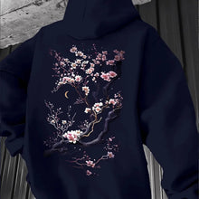Load image into Gallery viewer, Men'S Hoodie Designed with Retro Ink Wash Style Cherry Blossom Branches Reflecting Eastern Aesthetics Made from Knit Fabric
