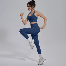 Load image into Gallery viewer, New Yoga Set for Woman Summer Gym Sports Running Bra Top Breathable Peach Buttocks Women Leggings Solid Color Yoga Set
