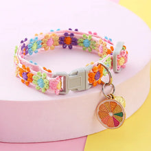 Load image into Gallery viewer, Pet Collar With Bell Cartoon Footprint Colorful Dog Puppy Kitten Collar Adjustable Safety Bell Ring Necklace Pet Accessories

