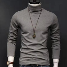 Load image into Gallery viewer, Slim Black Turtleneck Tee Men
