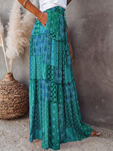 Load image into Gallery viewer, Women's Bohemian Skirts Vintage Elastic High Waist A-Line Skirts Tiered Long Skirts with Pockets
