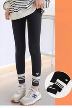 Load image into Gallery viewer, Girls Leggings Spring Autumn Casual Outerwear Pants 3-10Y Heart Pattern Ribbed Cuffs Kids Stretchy Tights Fashion Girls Bottoms
