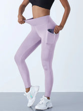 Load image into Gallery viewer, New High Waist Women's Leggings Stretch Yoga Pants Tights With Pockets Push Up Fitness Running Sportswear Solid Color Pants
