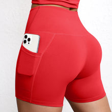 Load image into Gallery viewer, Yoga Shorts with Pockets High Waist Butt Lifting Cyclings Tights Outdoor Workout Jogging Shorts Sportswear Gym Running Short
