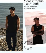 Load image into Gallery viewer, Mens Tank Tops Workout Sleeveless Shirts Summer Solid Color Polyester Quick Drying Tanks for Men Summer Beach Sports T-Shirts
