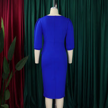Load image into Gallery viewer, Elegant O-Neck Sheath Midi Dress
