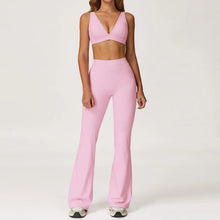 Load image into Gallery viewer, Yoga Set 2 Pieces Gym Clothes Yoga Outfits For Women Tracksuits Workout Long Sleeved Fitness Set Sport Bra Crop Top Gym Leggings
