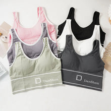 Load image into Gallery viewer, Women's Sports Letter Bras Fitness Seamless Plus Size Bra Tops Full Coverage Wireless Femme Bralette Bra
