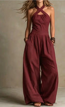 Load image into Gallery viewer, 2026 Summer Jumpsuit Solid Color Hanging Neck Elegant Casual Versatile Simple Fashion Comfortable Daily Style Wide Leg Jumpsuit
