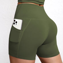Load image into Gallery viewer, Yoga Shorts with Pockets High Waist Butt Lifting Cyclings Tights Outdoor Workout Jogging Shorts Sportswear Gym Running Short
