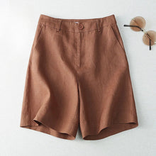 Load image into Gallery viewer, Women's Shorts Linen Half Knee Length Mid Wide Female Short Pants Bermuda Offer Aesthetic Hot Streetwear Korean Style For Summer
