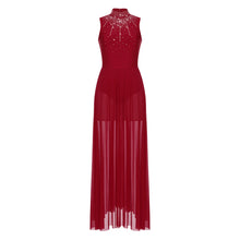 Load image into Gallery viewer, Shiny Lyrical Rhinestone Maxi Dress
