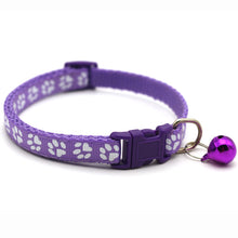Load image into Gallery viewer, Pet Collar With Bell Cartoon Footprint Colorful Dog Puppy Cat Accessories Kitten Collar Adjustable Safety Bell Ring Necklace Pet

