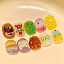 Load image into Gallery viewer, 30pcs False Nails Unique Trendy Short “bean-shaped” Nails with A Press-on Design High-quality Nails Perfect As A Gift for Girls
