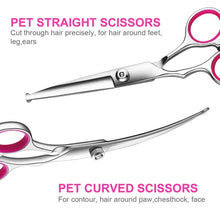 Load image into Gallery viewer, 4pcs Pet Safe Scissors - Ambidextrous Stainless Steel Dog Grooming Shears with Safe, Round Head for Precision Trimming
