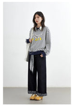 Load image into Gallery viewer, Striped Dog Print Loose Tee
