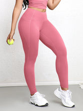Load image into Gallery viewer, Women Leggings with Double Pockets Solid Color High Waist Butt Lifting Workout Tights Slim Elastic Pants Casual Wear
