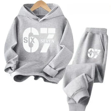 Load image into Gallery viewer, 67 Hoodie Set Big Sale, 2-piece Set Suitable for Children Aged 4 To 13, Discounted Cartoon Printed Cotton Sportswear
