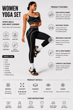 Load image into Gallery viewer, Women Yoga Set Sports Bra High Waist Leggings Gym Workout Fitness Activewear Stretch 2 Piece Suit
