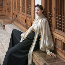 Load image into Gallery viewer, Elegant Chiffon Lantern Sleeve Blouse
