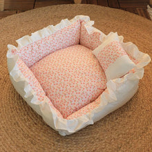 Load image into Gallery viewer, Pet Dog Lace Bed Cat Bed Cute Puppy Square Sleeping Cushion Bed Cat Sofa Warming Dog Nest with Pillow Washable Pet Bed S~L
